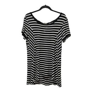 Cable&Gauge, Black/White Striped T-Shirt,w/ Cute Lace Up Back Tie detail.